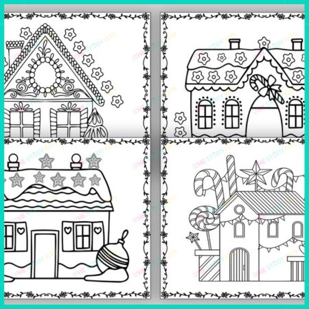 Christmas Gingerbread House Coloring Activity workbook