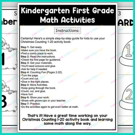 Christmas Math- Count, Cut, and Glue Worksheets