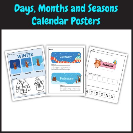 Days, Months and Seasons Calendar Posters
