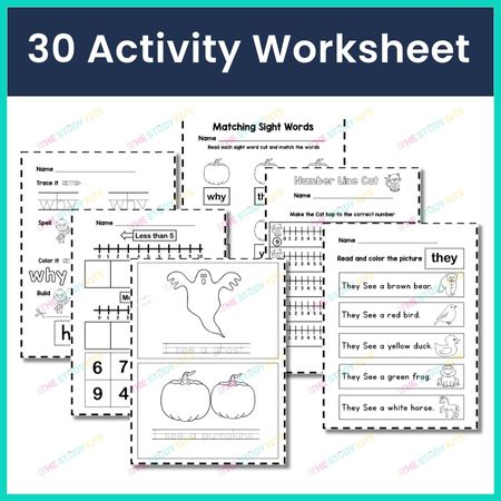 Halloween Worksheets with Pumpkin Math and Reading