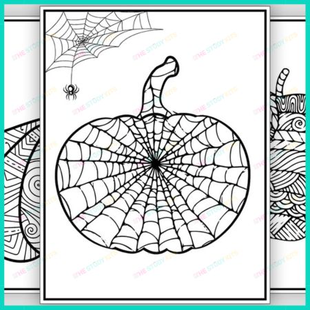 Hand-drawn Pumpkin & Apple Coloring workbook