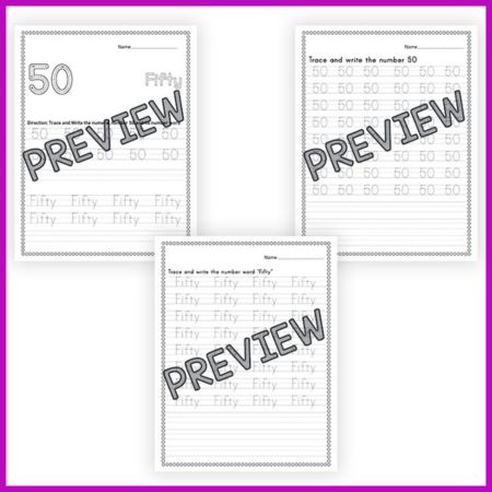 Handwriting Number Tracing Worksheets Activites