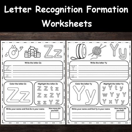 Letter Recognition & Formation Practice worksheets