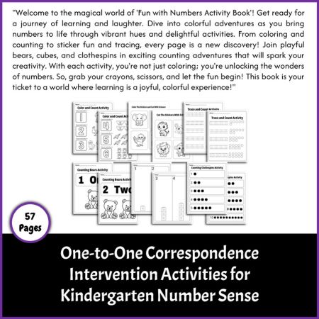 Number Recognition Correspondence Activities