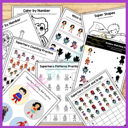 Superhero Activities sheets